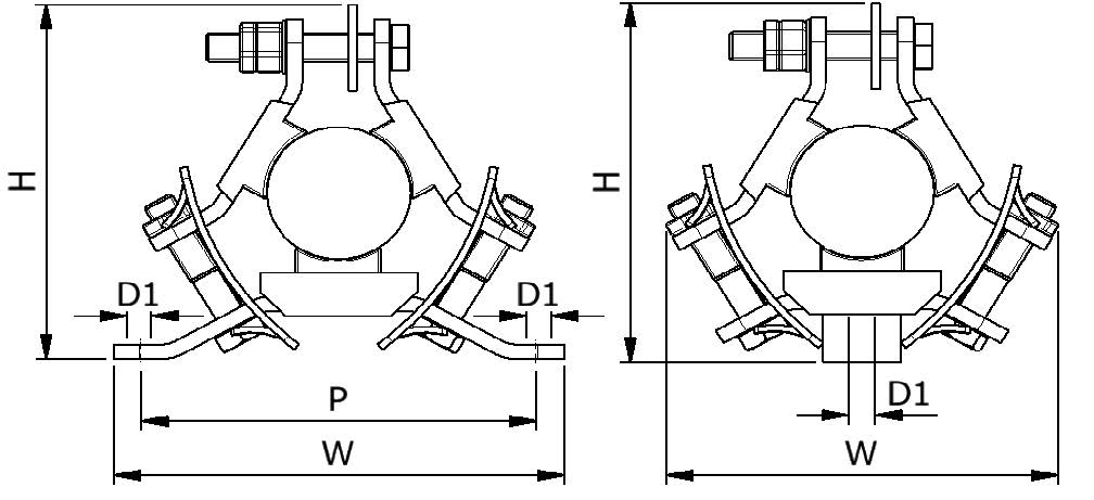 Two and single bolt base fixing