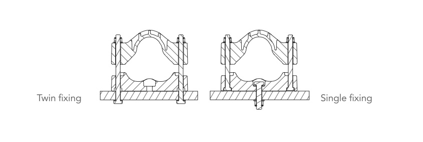 Twin fixing and single fixing